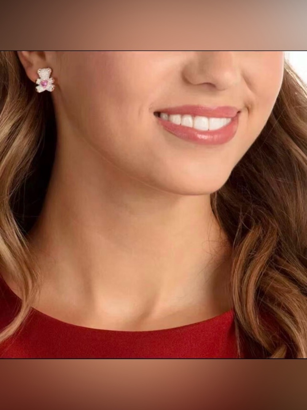Swarovski Teddy Multi-Colored Rose Gold-Plating‎ Pierced Earrings
